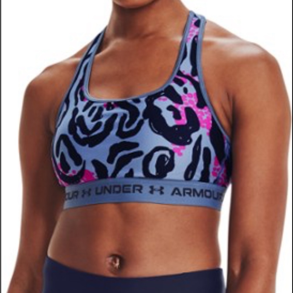 {Under Armour} Mid Crossback Mid Printed Sports Bra Size 2X